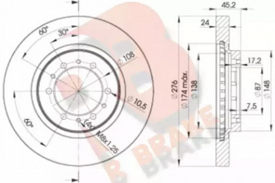 R BRAKE 78rbd28716 -  Тормозной диск